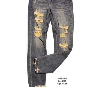 Distressed high waisted Judy Blue denim Jeans skinny NWT size 7/28